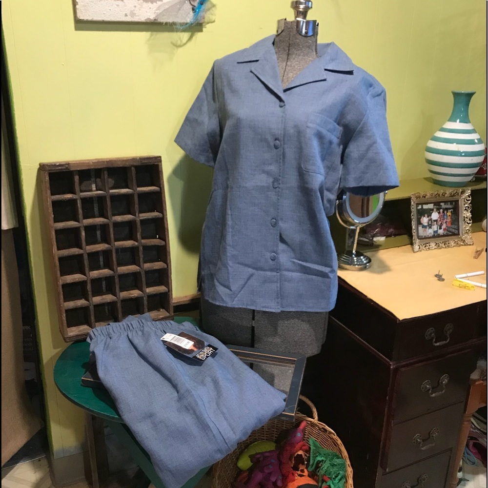 $$ 2 pc denim outfit. Medium shirt, small pants
